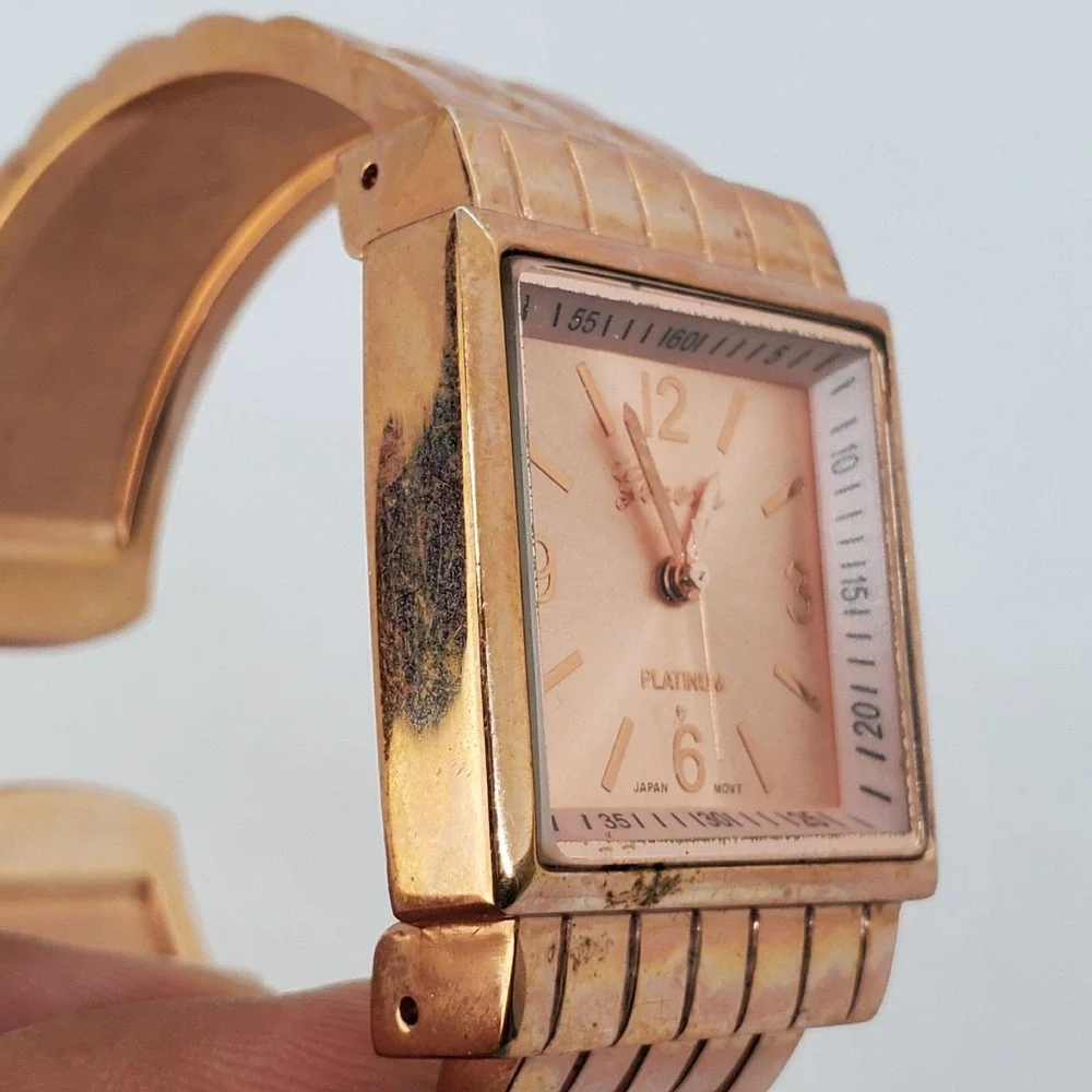 28MM Women's Rose Gold‎ Fashion Casual Cuff Bangle Watch 5.5